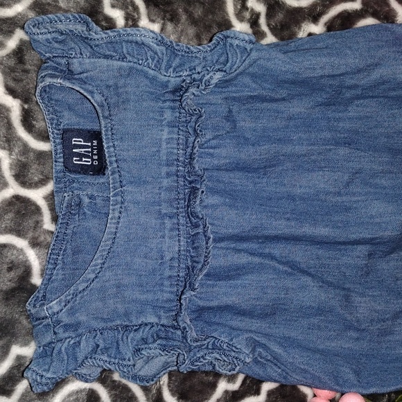 Gap Denim & Ruffle Jumper Baby 0-3 Months EUC - Picture 2 of 8